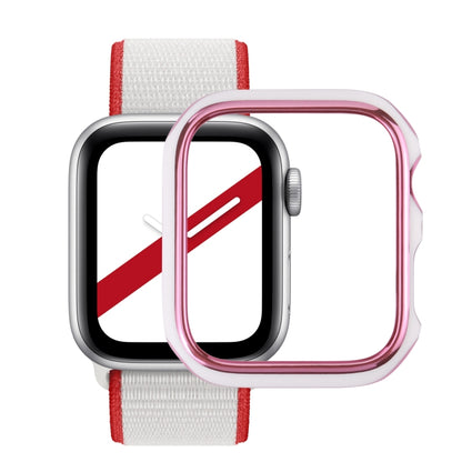 Dual-color Electroplating PC Protective Watch Case For Apple Watch Series 3 & 2 & 1 38mm(Pink Edge + White Base) - Watch Cases by buy2fix | Online Shopping UK | buy2fix