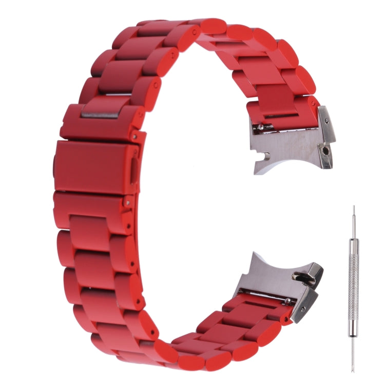 For Samsung Galaxy Watch4 / Watch4 Classic Three Strains Steel Watch Band (Red) - Watch Bands by buy2fix | Online Shopping UK | buy2fix