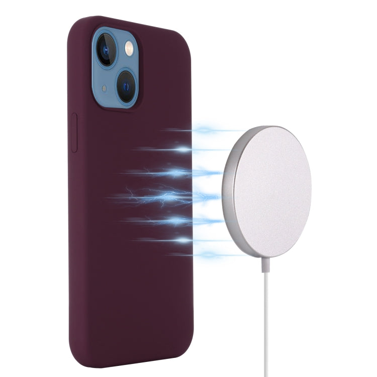 For iPhone 13 mini Shockproof Silicone Magnetic Magsafe Case (Plum Color) - iPhone 13 mini Cases by buy2fix | Online Shopping UK | buy2fix