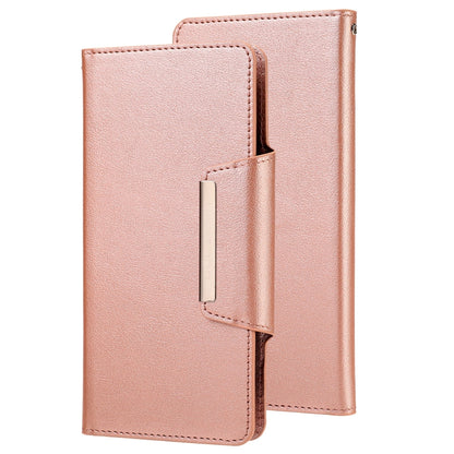 For iPhone 12 / 12 Pro Ultra-thin Separable Magnetic Horizontal Flip Leather Case with Card Slot & Wallet(Pink) - iPhone 12 / 12 Pro Cases by buy2fix | Online Shopping UK | buy2fix