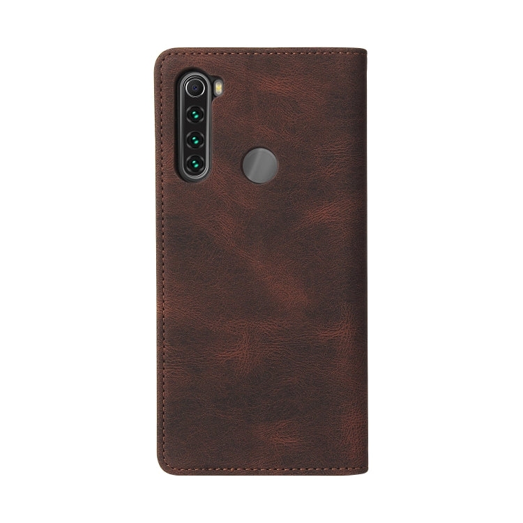 For Xiaomi Redmi Note 8T Simple Suction Closure Horizontal Flip Leather Case with Holder & Card Slot & Wallet(Brown) - Xiaomi Cases by buy2fix | Online Shopping UK | buy2fix