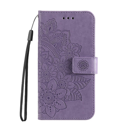 For OPPO Realme GT Master / Realme Q3 Pro 7-petal Flowers Embossing Pattern Horizontal Flip PU Leather Case with Holder & Card Slots & Wallet & Photo Frame(Light Purple) - Realme Cases by buy2fix | Online Shopping UK | buy2fix