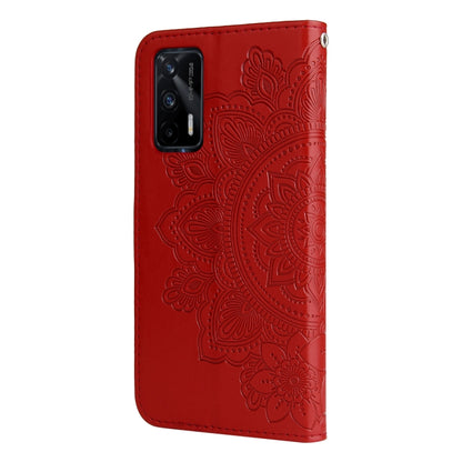 For OPPO Realme GT Master / Realme Q3 Pro 7-petal Flowers Embossing Pattern Horizontal Flip PU Leather Case with Holder & Card Slots & Wallet & Photo Frame(Red) - Realme Cases by buy2fix | Online Shopping UK | buy2fix