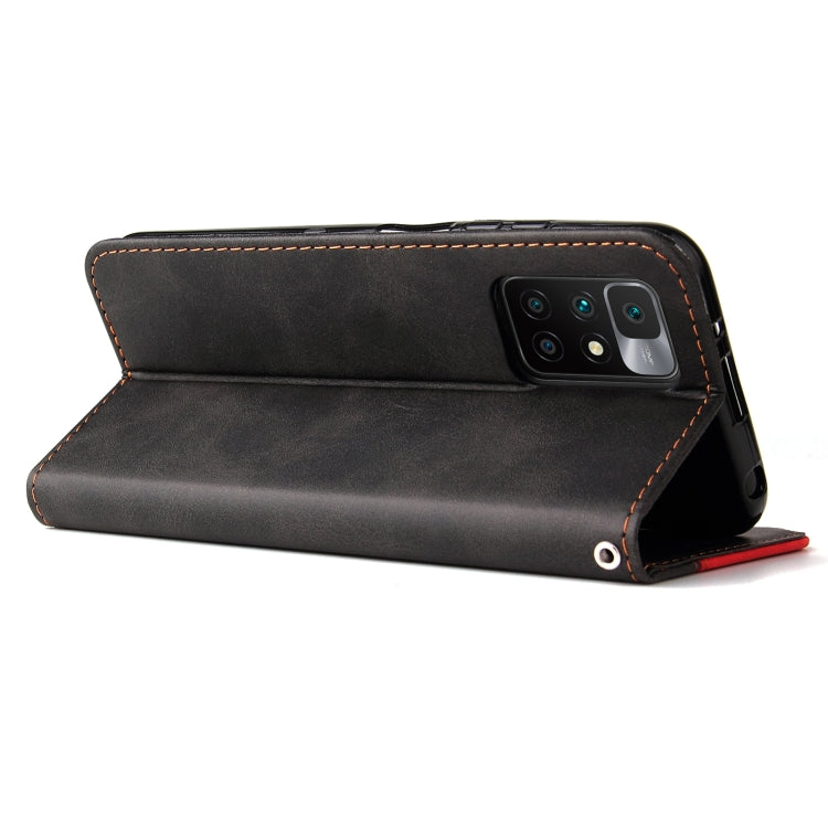 For Xiaomi Redmi 10 Business Stitching-Color Horizontal Flip PU Leather Case with Holder & Card Slots & Photo Frame(Red) - Xiaomi Cases by buy2fix | Online Shopping UK | buy2fix