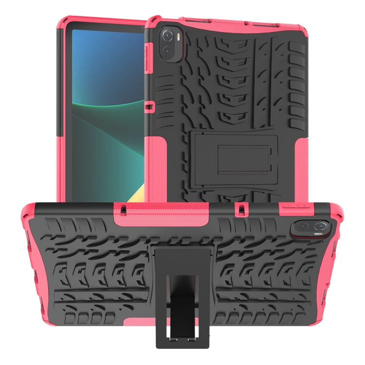 Tire Texture TPU + PC Shockproof Case with Holder For Xiaomi Pad 5 / 5 Pro(Pink) - More Tablet Cases by buy2fix | Online Shopping UK | buy2fix