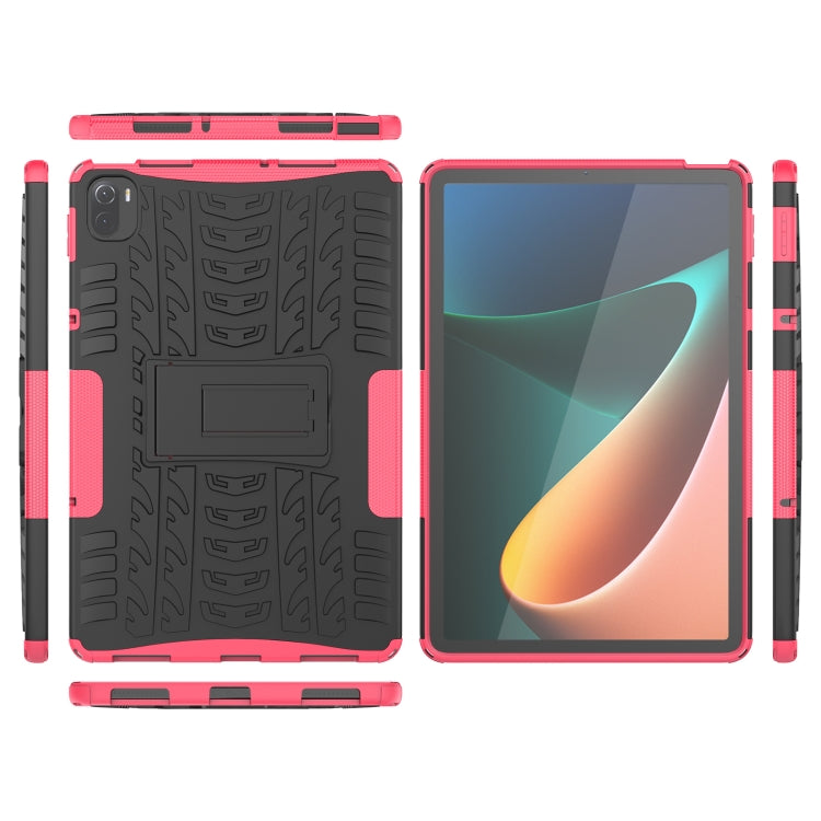 Tire Texture TPU + PC Shockproof Case with Holder For Xiaomi Pad 5 / 5 Pro(Pink) - More Tablet Cases by buy2fix | Online Shopping UK | buy2fix