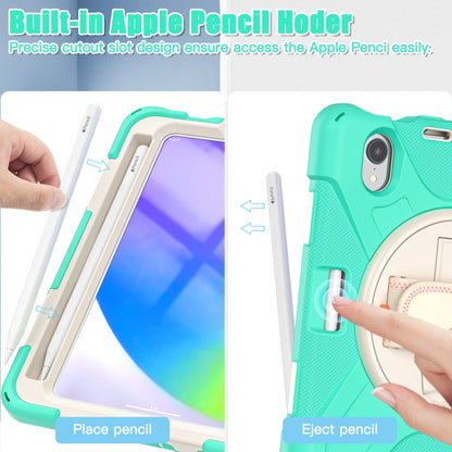 For iPad mini 6 Silicone + PC Protective Tablet Case with Holder & Shoulder Strap(Mint Green) - iPad mini 6 Cases by buy2fix | Online Shopping UK | buy2fix