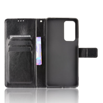 For Motorola Edge 20 Crazy Horse Texture Horizontal Flip Leather Case with Holder & Card Slots & Lanyard(Black) - Motorola Cases by buy2fix | Online Shopping UK | buy2fix