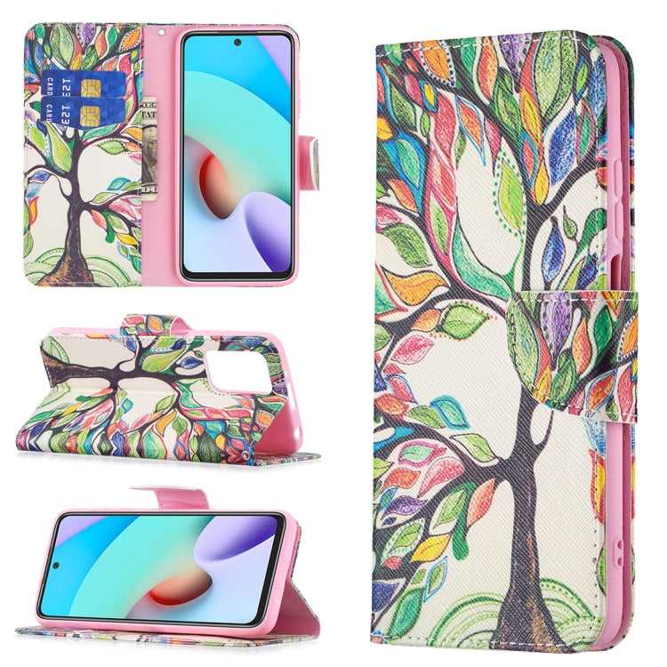 For Xiaomi Redmi 10 Colored Drawing Pattern Horizontal Flip Leather Case with Holder & Card Slots & Wallet(Tree Life) - Xiaomi Cases by buy2fix | Online Shopping UK | buy2fix