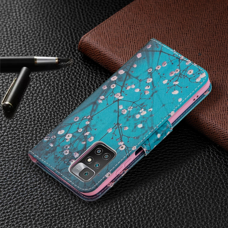 For Xiaomi Redmi 10 Colored Drawing Pattern Horizontal Flip Leather Case with Holder & Card Slots & Wallet(Plum Blossom) - Xiaomi Cases by buy2fix | Online Shopping UK | buy2fix