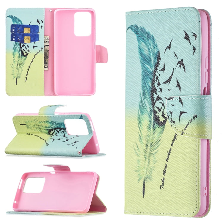 For Xiaomi Mi 11T Colored Drawing Pattern Horizontal Flip Leather Case with Holder & Card Slots & Wallet(Feather) - Xiaomi Cases by buy2fix | Online Shopping UK | buy2fix