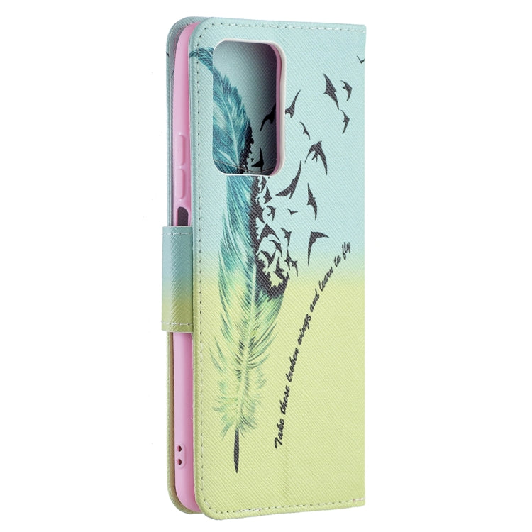 For Xiaomi Mi 11T Colored Drawing Pattern Horizontal Flip Leather Case with Holder & Card Slots & Wallet(Feather) - Xiaomi Cases by buy2fix | Online Shopping UK | buy2fix