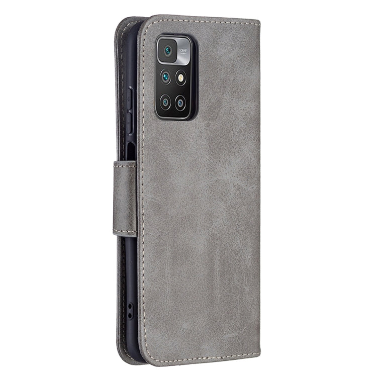 For Xiaomi Redmi 10 Retro Lambskin Texture Pure Color Horizontal Flip PU Leather Case with Holder & Card Slots & Wallet & Lanyard(Grey) - Xiaomi Cases by buy2fix | Online Shopping UK | buy2fix