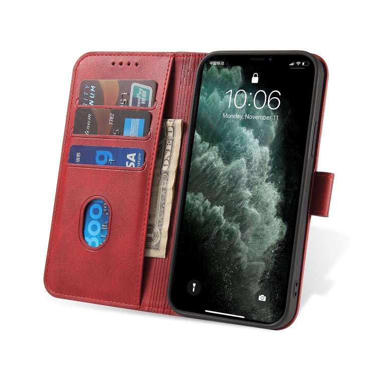 For iPhone 12 mini Calf Texture Buckle Horizontal Flip Leather Case with Holder & Card Slots & Wallet (Red) - iPhone 12 mini Cases by buy2fix | Online Shopping UK | buy2fix