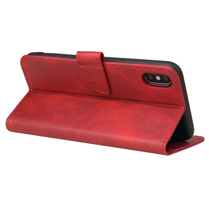 For iPhone X / XS Calf Texture Buckle Horizontal Flip Leather Case with Holder & Card Slots & Wallet(Red) - More iPhone Cases by buy2fix | Online Shopping UK | buy2fix