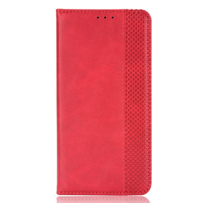 For Motorola Edge 20 Magnetic Buckle Retro Pattern Horizontal Flip Leather Case with Holder & Card Slot & Wallet(Red) - Motorola Cases by buy2fix | Online Shopping UK | buy2fix