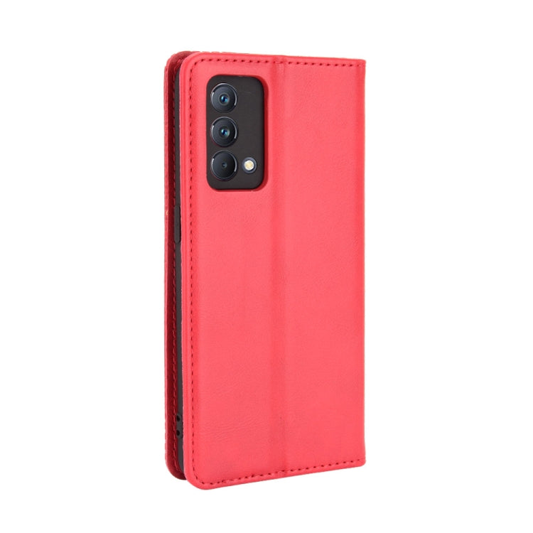 For OPPO Realme GT Master Magnetic Buckle Retro Pattern Horizontal Flip Leather Case with Holder & Card Slot & Wallet(Red) - Realme Cases by buy2fix | Online Shopping UK | buy2fix