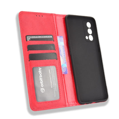 For OPPO Realme GT Master Magnetic Buckle Retro Pattern Horizontal Flip Leather Case with Holder & Card Slot & Wallet(Red) - Realme Cases by buy2fix | Online Shopping UK | buy2fix