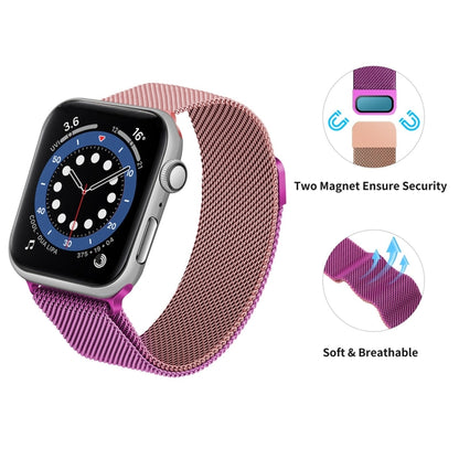 Gradient Color Milan Watch Band For Apple Watch Series 7 41mm/6&SE&5&4 40mm/3&2&1 38mm(Purple Rose Pink) - Watch Bands by buy2fix | Online Shopping UK | buy2fix