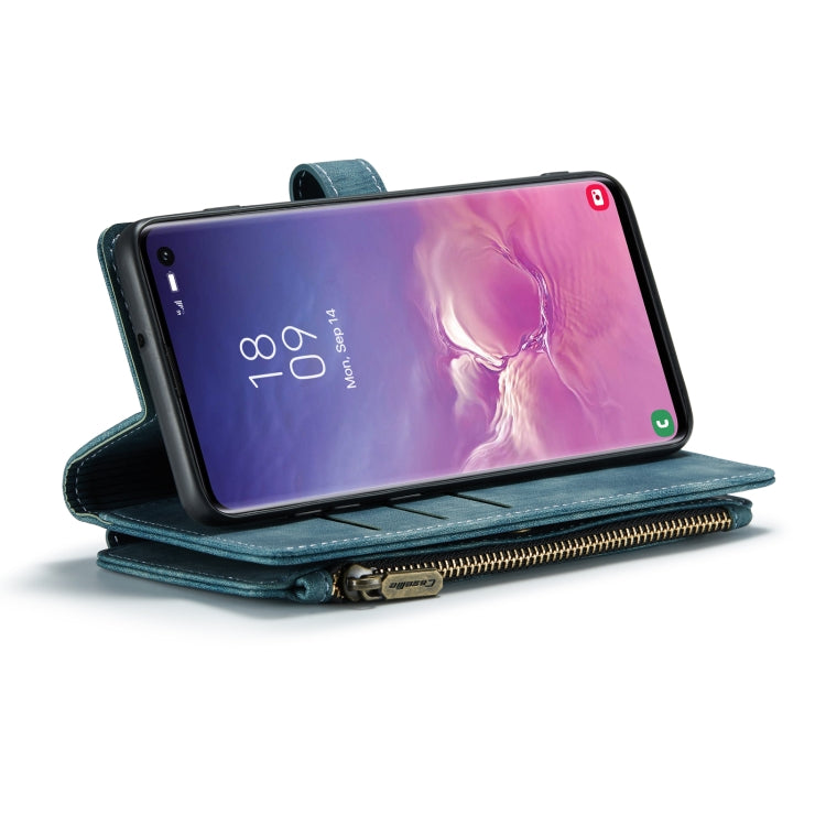 For Samsung Galaxy S10 CaseMe-C30 PU + TPU Multifunctional Horizontal Flip Leather Case with Holder & Card Slot & Wallet & Zipper Pocket(Blue) - Galaxy Phone Cases by CaseMe | Online Shopping UK | buy2fix