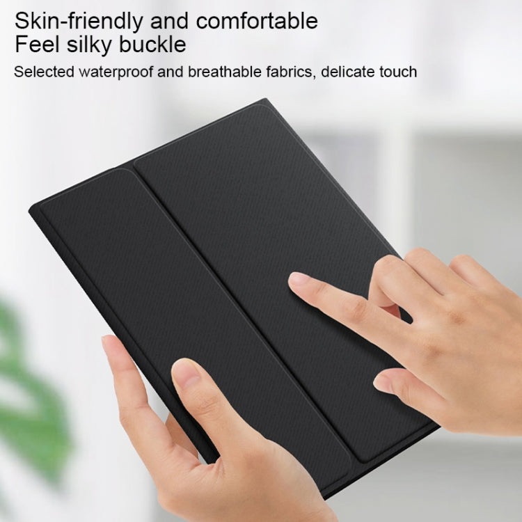 HK006D Square Keys Detachable Bluetooth Solid Color Keyboard Leather Tablet Case with Colorful Backlight & Holder for iPad mini 6(Black+White) - For iPad mini by buy2fix | Online Shopping UK | buy2fix