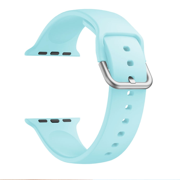 Single-color Silicone Buckle Strap Watch Band For Apple Watch Ultra 49mm&Watch Ultra 2 49mm / Series 9&8&7 45mm / SE 3&SE 2&6&SE&5&4 44mm / 3&2&1 42mm(Emerald Green) - Watch Bands by buy2fix | Online Shopping UK | buy2fix