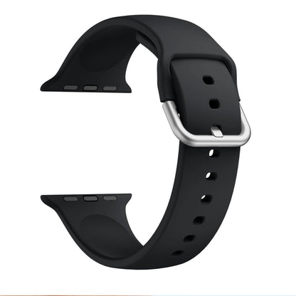 Single-color Silicone Buckle Strap Watch Band For Apple Watch Ultra 49mm&Watch Ultra 2 49mm / Series 9&8&7 45mm / SE 3&SE 2&6&SE&5&4 44mm / 3&2&1 42mm(Black) - Watch Bands by buy2fix | Online Shopping UK | buy2fix