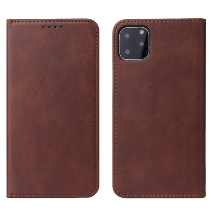 For iPhone 11 Calf Texture Magnetic Horizontal Flip Leather Case with Holder & Card Slots & Wallet (Brown) - iPhone 11 Cases by buy2fix | Online Shopping UK | buy2fix