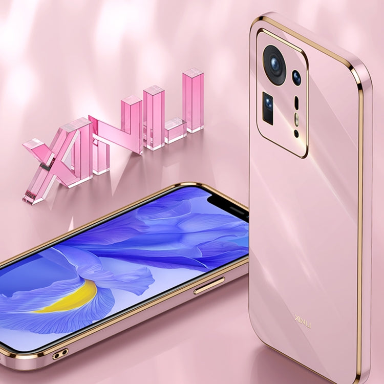 For Xiaomi Mi Mix 4 XINLI Straight Edge 6D Electroplate TPU Phone Case(Pink) - Xiaomi Cases by XINLI | Online Shopping UK | buy2fix