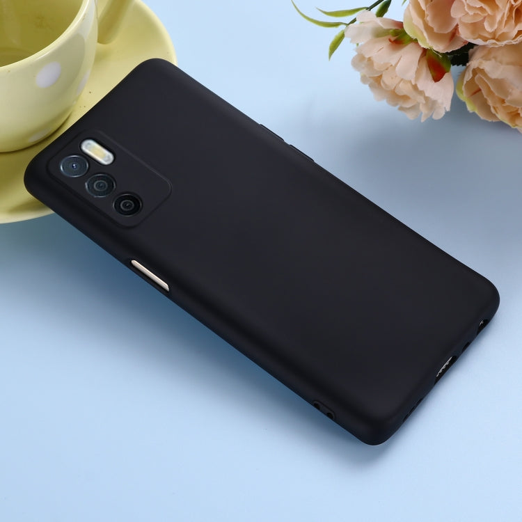 For OPPO A16 / A16S Foreign Version Solid Color Liquid Silicone Shockproof Full Coverage Protective Case(Black) - OPPO Cases by buy2fix | Online Shopping UK | buy2fix