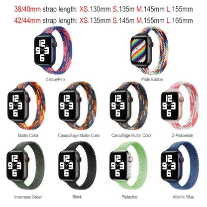 Small Waist Single Loop Nylon Braid Watch Band For Apple Watch Ultra 49mm&Watch Ultra 2 49mm / Series 9&8&7 45mm / SE 3&SE 2&6&SE&5&4 44mm / 3&2&1 42mm, Size:M 155mm(Colorful) - Watch Bands by buy2fix | Online Shopping UK | buy2fix