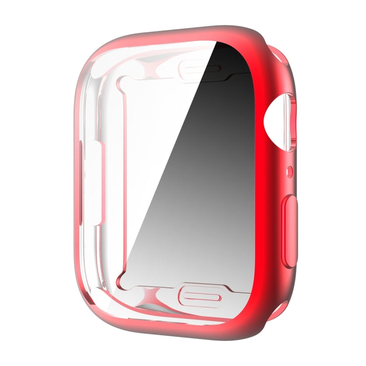 Shockproof TPU All-inclusive Electroplate Protective Case For Apple Watch Series 8 / 7 41mm(Red) - Watch Cases by buy2fix | Online Shopping UK | buy2fix