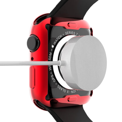 Shockproof TPU All-inclusive Electroplate Protective Case For Apple Watch Series 8 / 7 41mm(Red) - Watch Cases by buy2fix | Online Shopping UK | buy2fix