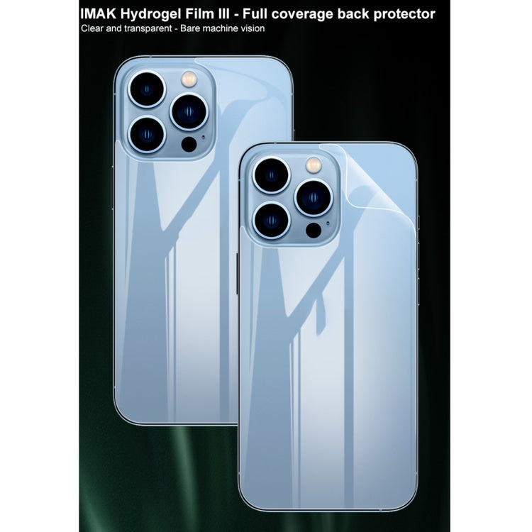 For iPhone 13 Pro Max 2pcs IMAK Curved Full Screen Hydrogel Film Back Protector - iPhone 13 Pro Max Tempered Glass by imak | Online Shopping UK | buy2fix