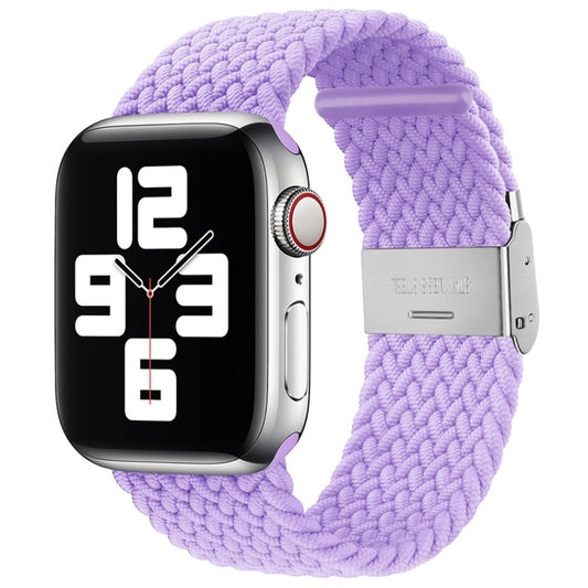 Nylon Braid One Buckle Watch Band For Apple Watch Ultra 49mm&Watch Ultra 2 49mm / Series 9&8&7 45mm / SE 3&SE 2&6&SE&5&4 44mm / 3&2&1 42mm(Purple) - Watch Bands by buy2fix | Online Shopping UK | buy2fix