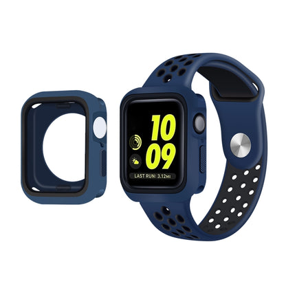 Two-color Shockproof Protective Case For Apple Watch Series 9 / 8 / 7 41mm(Navy Blue) - Watch Cases by buy2fix | Online Shopping UK | buy2fix