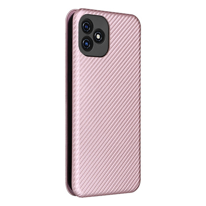 For Blackview Oscal C20 Carbon Fiber Texture Horizontal Flip Leather Phone Case with Card Slot(Pink) - More Brand by buy2fix | Online Shopping UK | buy2fix