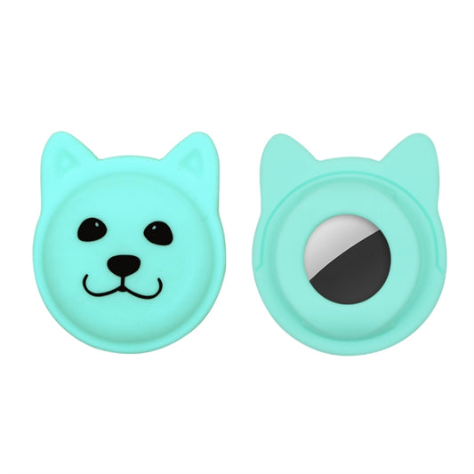 Serious Face Cute Cartoon Pet Collar Anti-lost Tracker Silicone Case For AirTag(Mint Green) - Pet Series by Mutural | Online Shopping UK | buy2fix