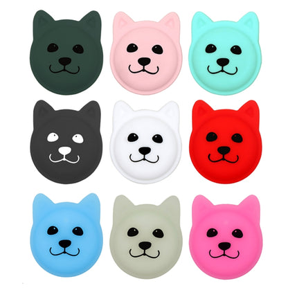 Serious Face Cute Cartoon Pet Collar Anti-lost Tracker Silicone Case For AirTag(White) - Pet Series by Mutural | Online Shopping UK | buy2fix