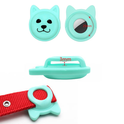 Naughty Smiley Cute Cartoon Pet Collar Anti-lost Tracker Silicone Case For AirTag(Mint Green) - Pet Series by Mutural | Online Shopping UK | buy2fix