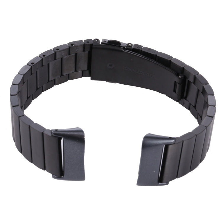 For Fitbit Charge 5 One-bead Steel Strap Watch Band(Black) - Watch Bands by buy2fix | Online Shopping UK | buy2fix