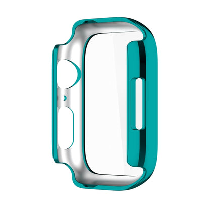 Electroplating Shockproof PC Protective Case with Tempered Glass Film For Apple Watch Series 9 / 8 / 7 45mm(Emerald Green) - Watch Cases by buy2fix | Online Shopping UK | buy2fix