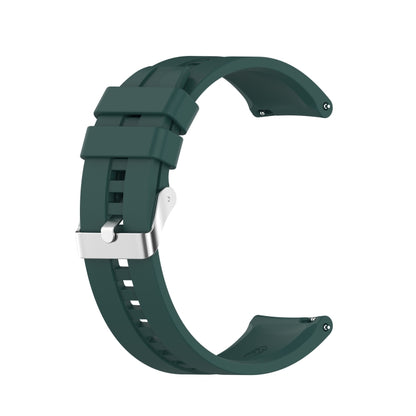 For Huawei Watch GT 3 42mm 20mm Silicone Silver Buckle Watch Band(Dark Green) - Watch Bands by buy2fix | Online Shopping UK | buy2fix