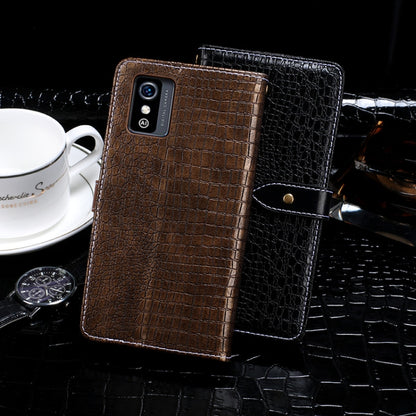 For ZTE Blade L9 idewei Crocodile Texture Leather Phone Case(Black) - ZTE Cases by idewei | Online Shopping UK | buy2fix