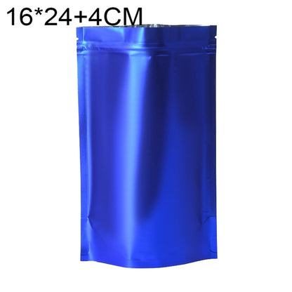 100 PCS/Set Matte Aluminum Foil Snack Stand-up Pouch, Size:16x24+4cm(Blue) - Preservation Supplies by buy2fix | Online Shopping UK | buy2fix