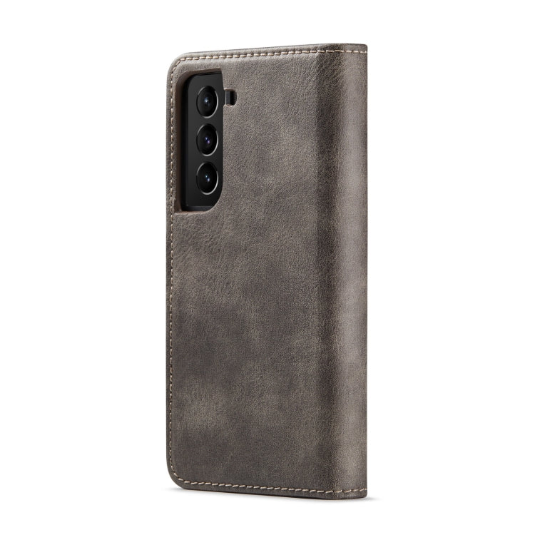 For Samsung Galaxy S22+ 5G DG.MING Crazy Horse Texture Detachable Magnetic Leather Phone Case(Grey) - Galaxy S22+ 5G Cases by DG.MING | Online Shopping UK | buy2fix