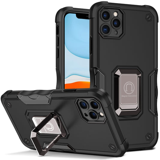 For iPhone 11 Pro Max Ring Holder Non-slip Armor Phone Case (Black) - iPhone 11 Pro Max Cases by buy2fix | Online Shopping UK | buy2fix