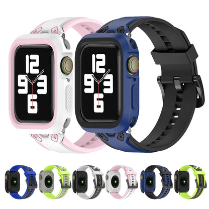 Two-color TPU Strap For Apple Watch Ultra 49mm&Watch Ultra 2 49mm / Series 9&8&7 45mm / SE 3&SE 2&6&SE&5&4 44mm / 3&2&1 42mm(Black Blue) - Watch Bands by buy2fix | Online Shopping UK | buy2fix