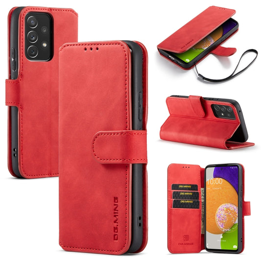 For Samsung Galaxy A53 5G DG.MING Retro Oil Side Horizontal Flip Leather Case with Holder & Card Slots & Wallet(Red) - Galaxy Phone Cases by DG.MING | Online Shopping UK | buy2fix