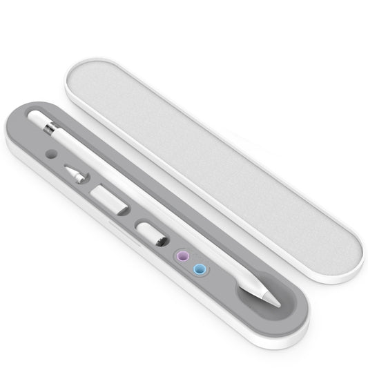 Stoyobe PC + Silicone Stylus Pen Magnetic Absorption Storage Box For Apple Pencil 1 / 2(White) - Pencil Accessories by buy2fix | Online Shopping UK | buy2fix